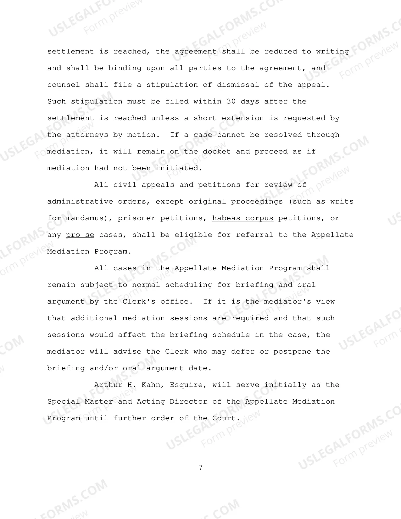 Preview Mediation Order