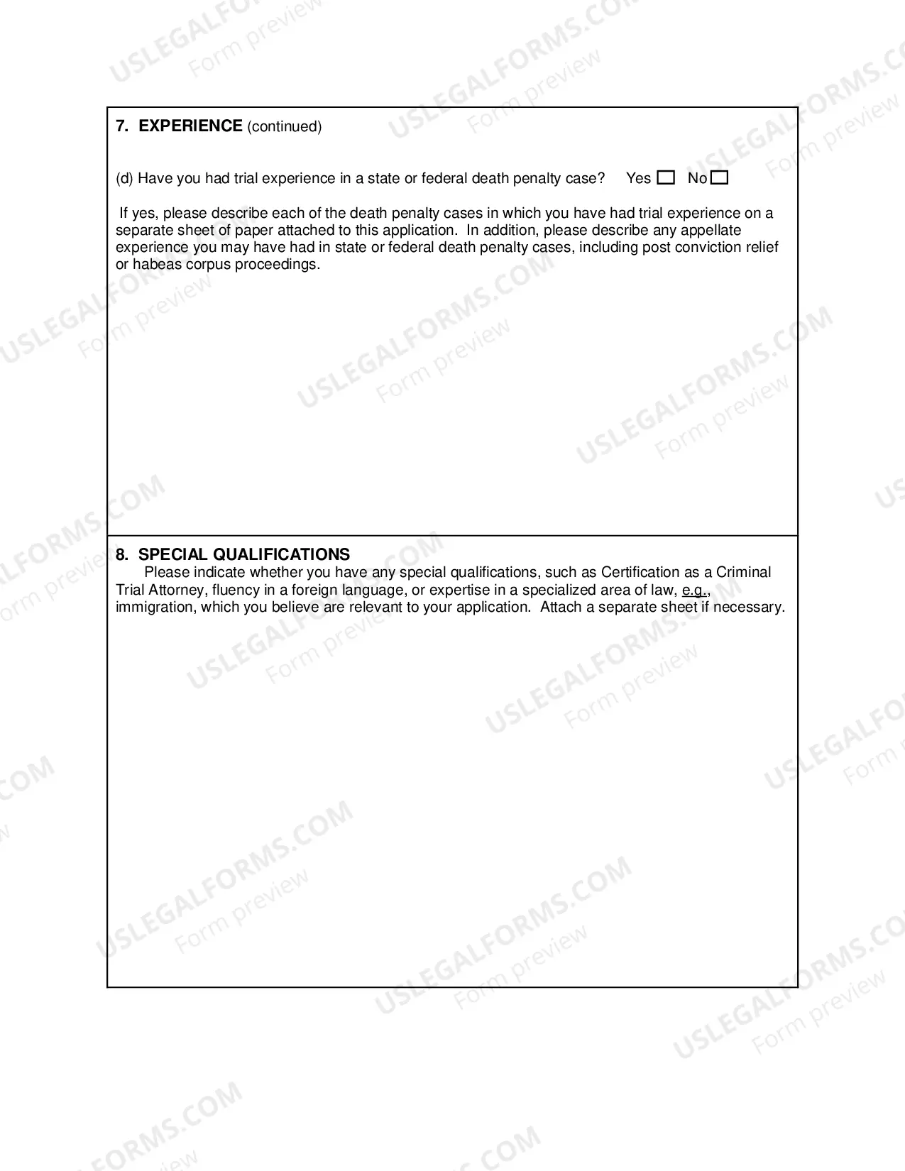 Preview Criminal Justice Act - Attorney Application (this form can be filled out and then printed)