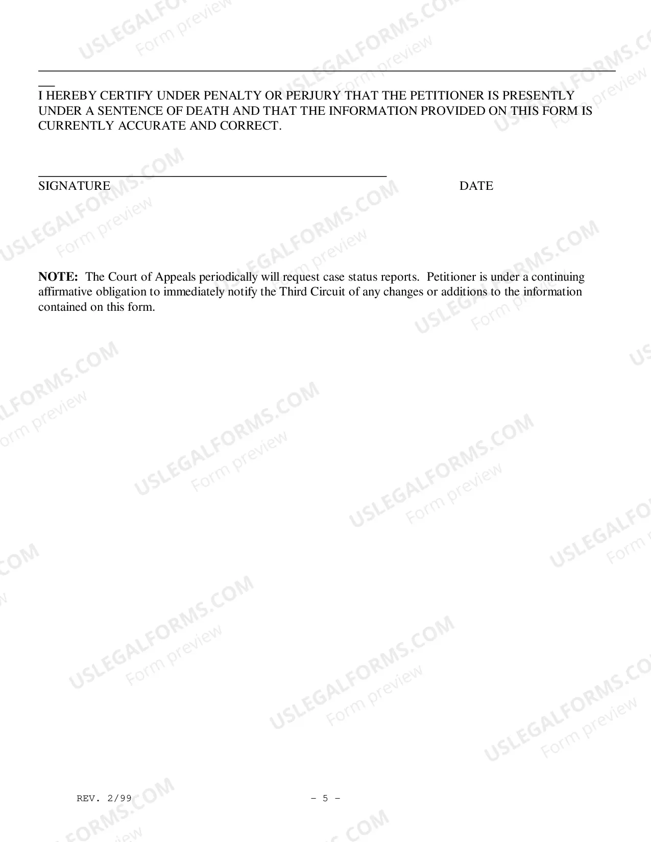 Preview Certification of Death Penalty Case