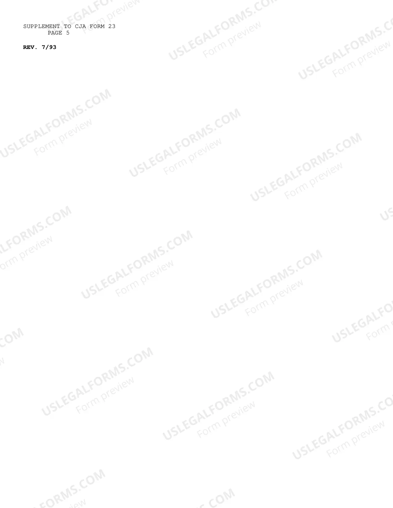 Preview Supplemental Information Required for a CJA 23 Form