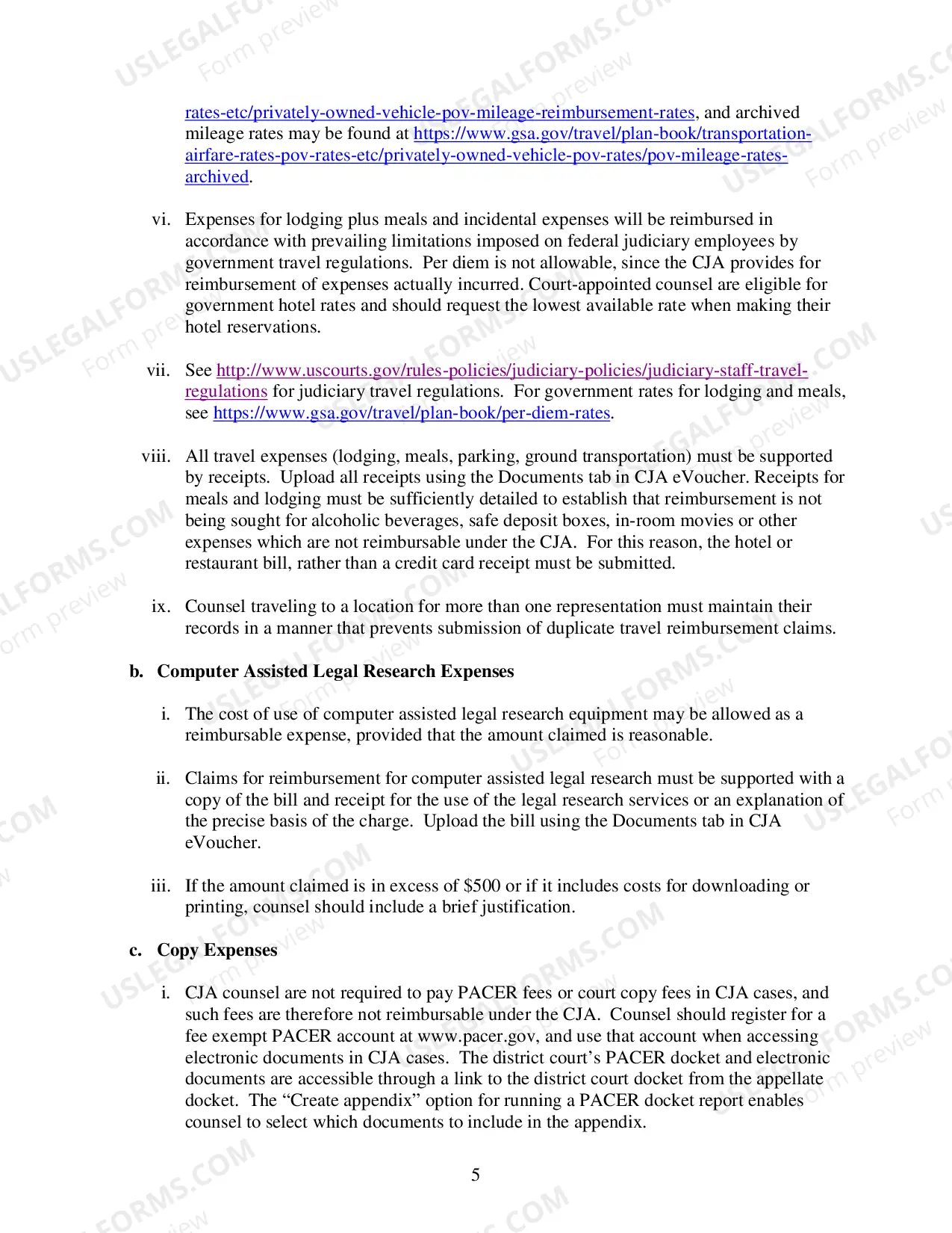 Preview CJA 20 Payment Memo