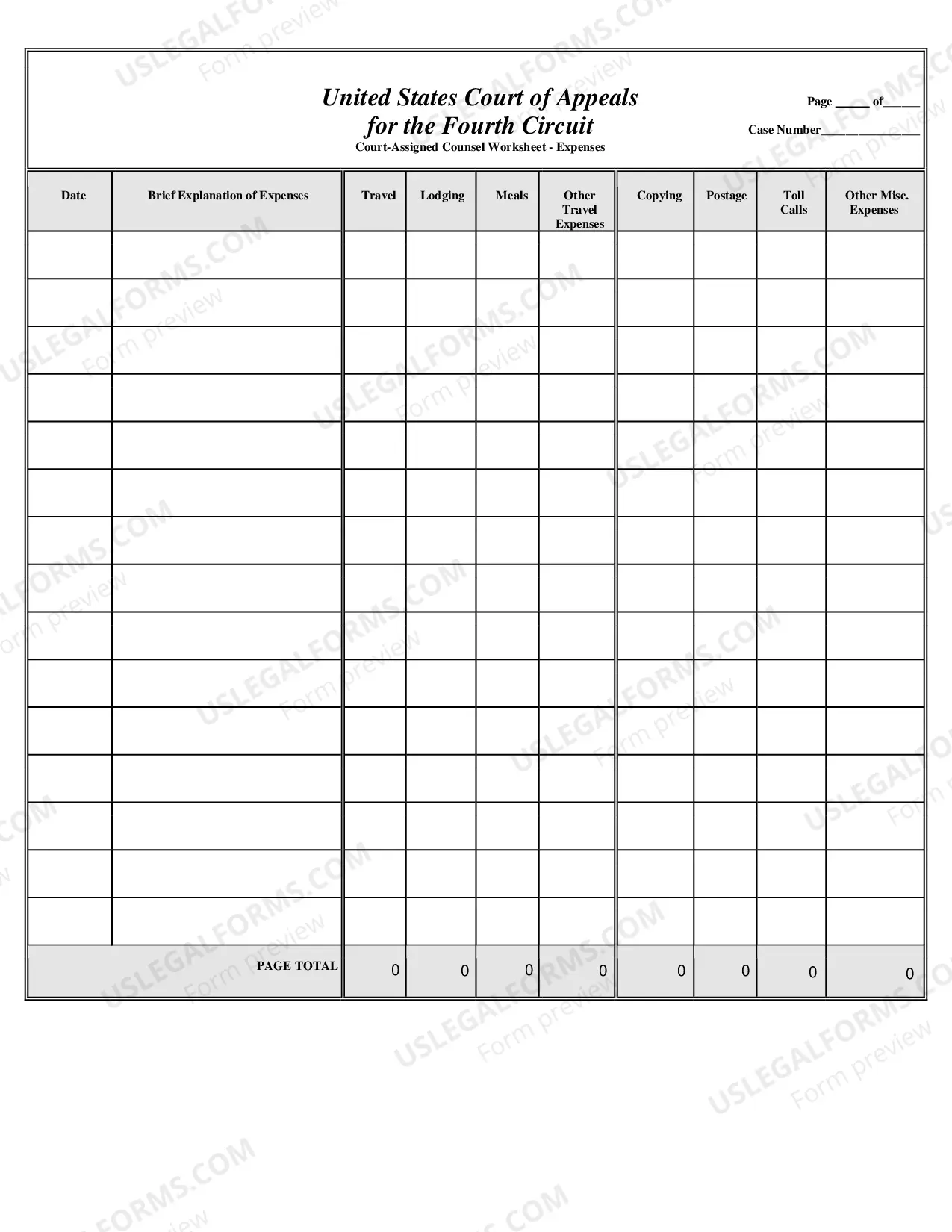 Preview Assigned Counsel Worksheets