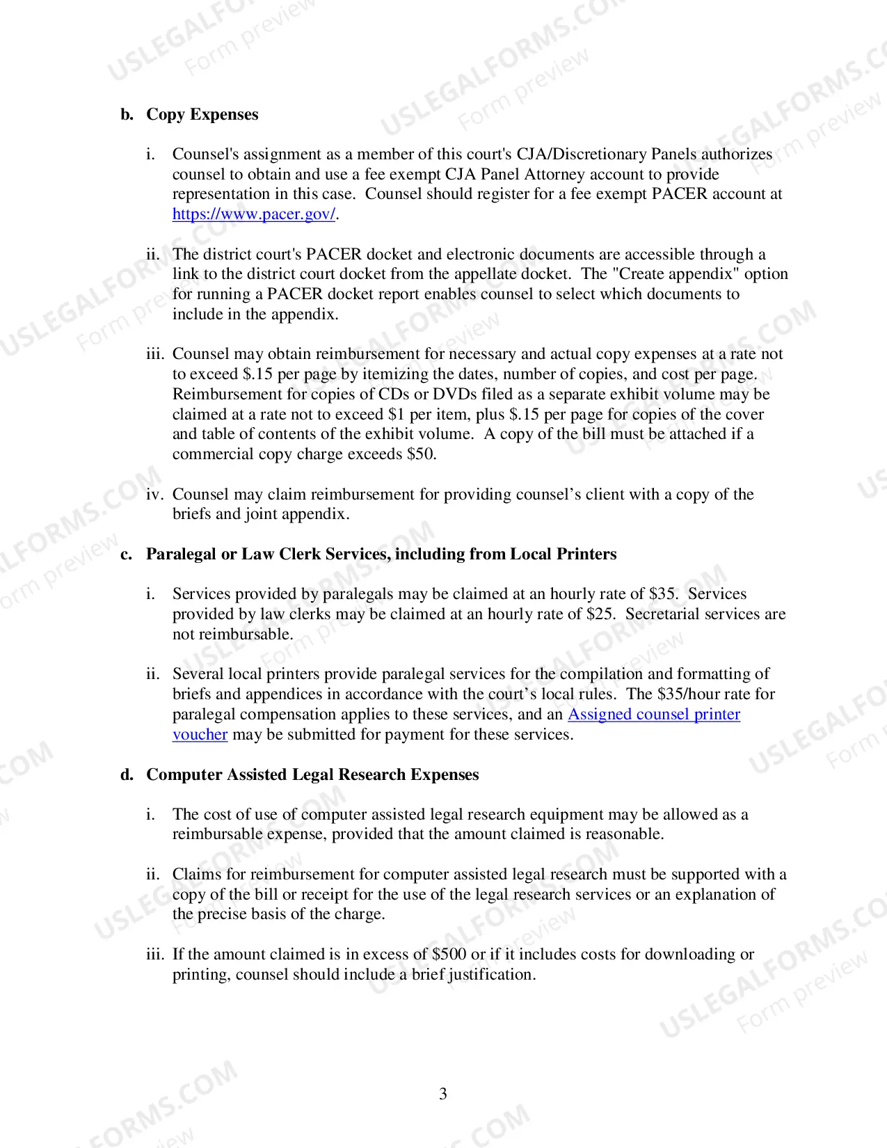 Preview Assigned Counsel Payment Memo