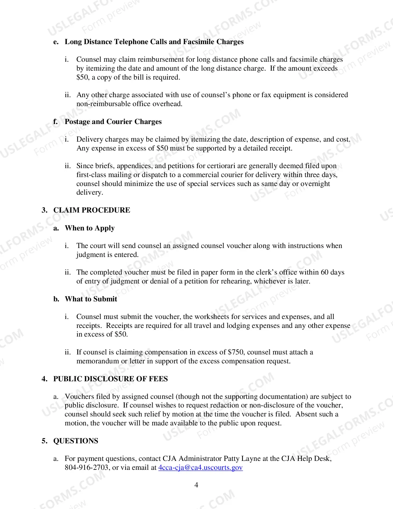 Preview Assigned Counsel Payment Memo