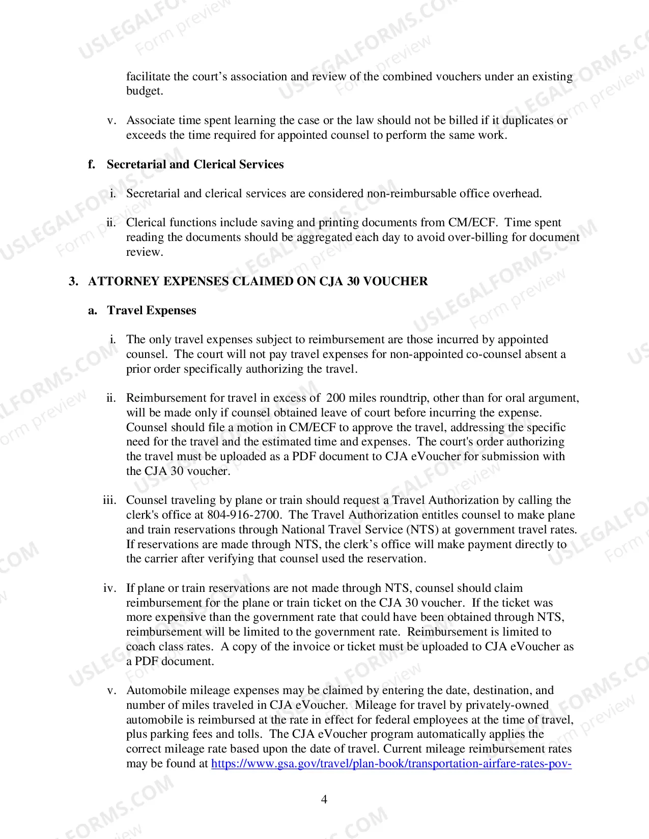 Preview CJA 30 Payment Memo