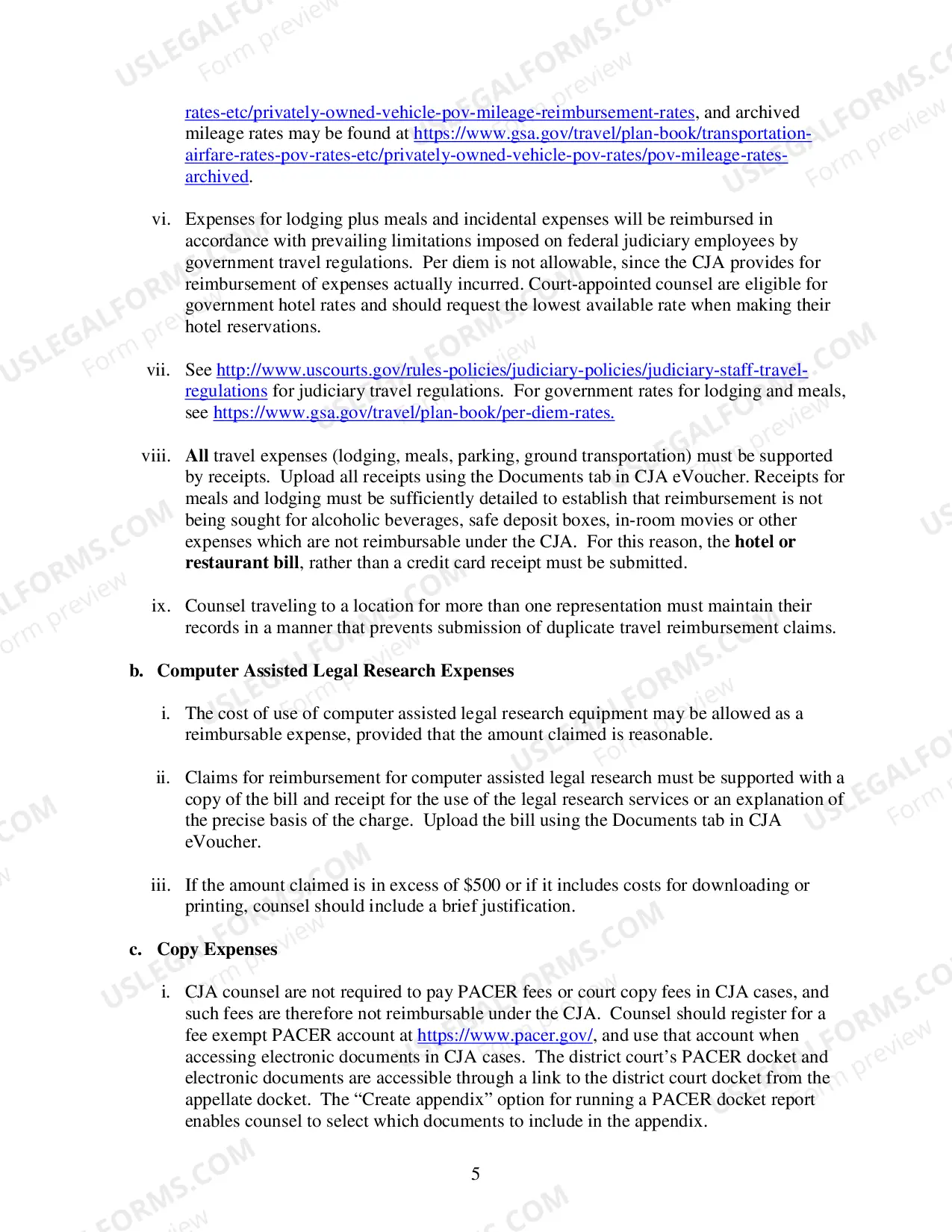 Preview CJA 30 Payment Memo
