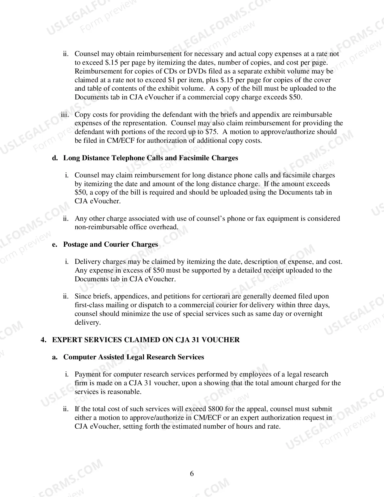 Preview CJA 30 Payment Memo