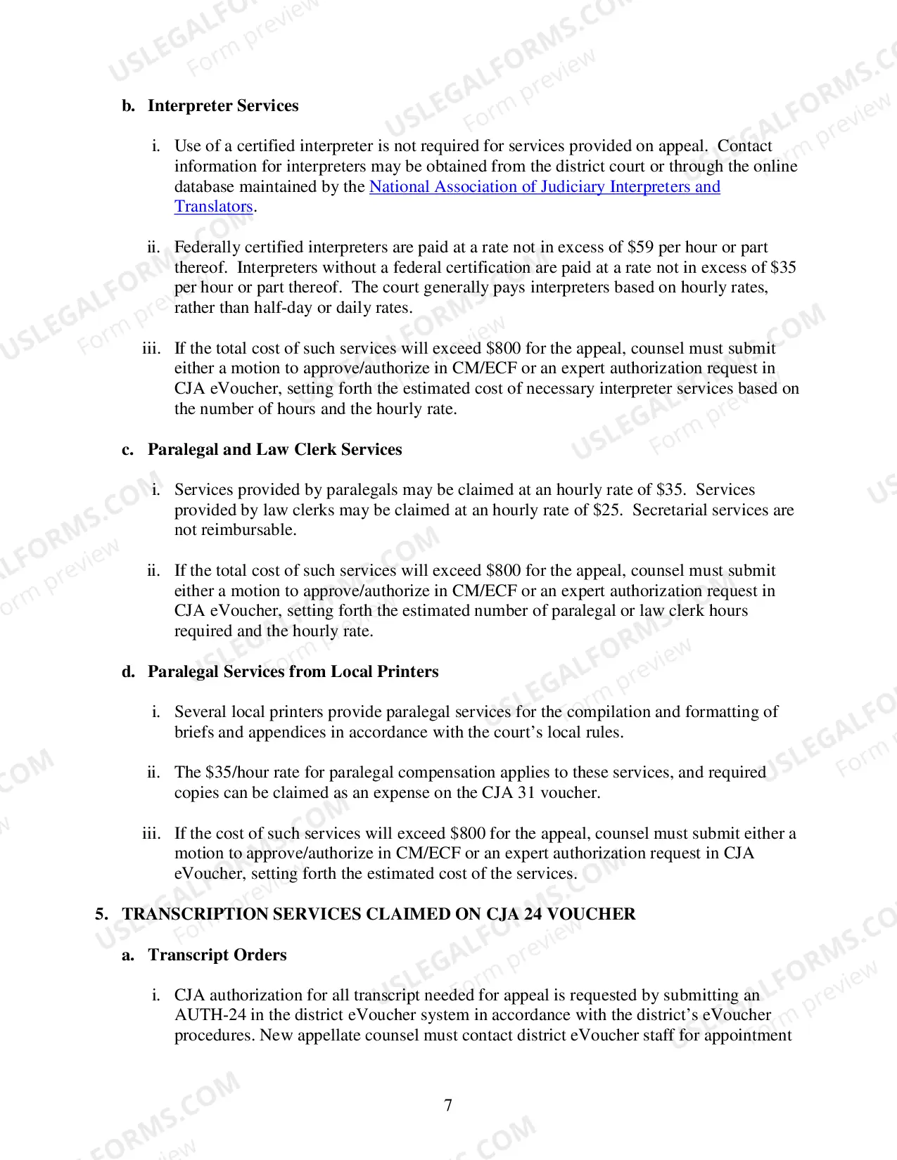 Preview CJA 30 Payment Memo