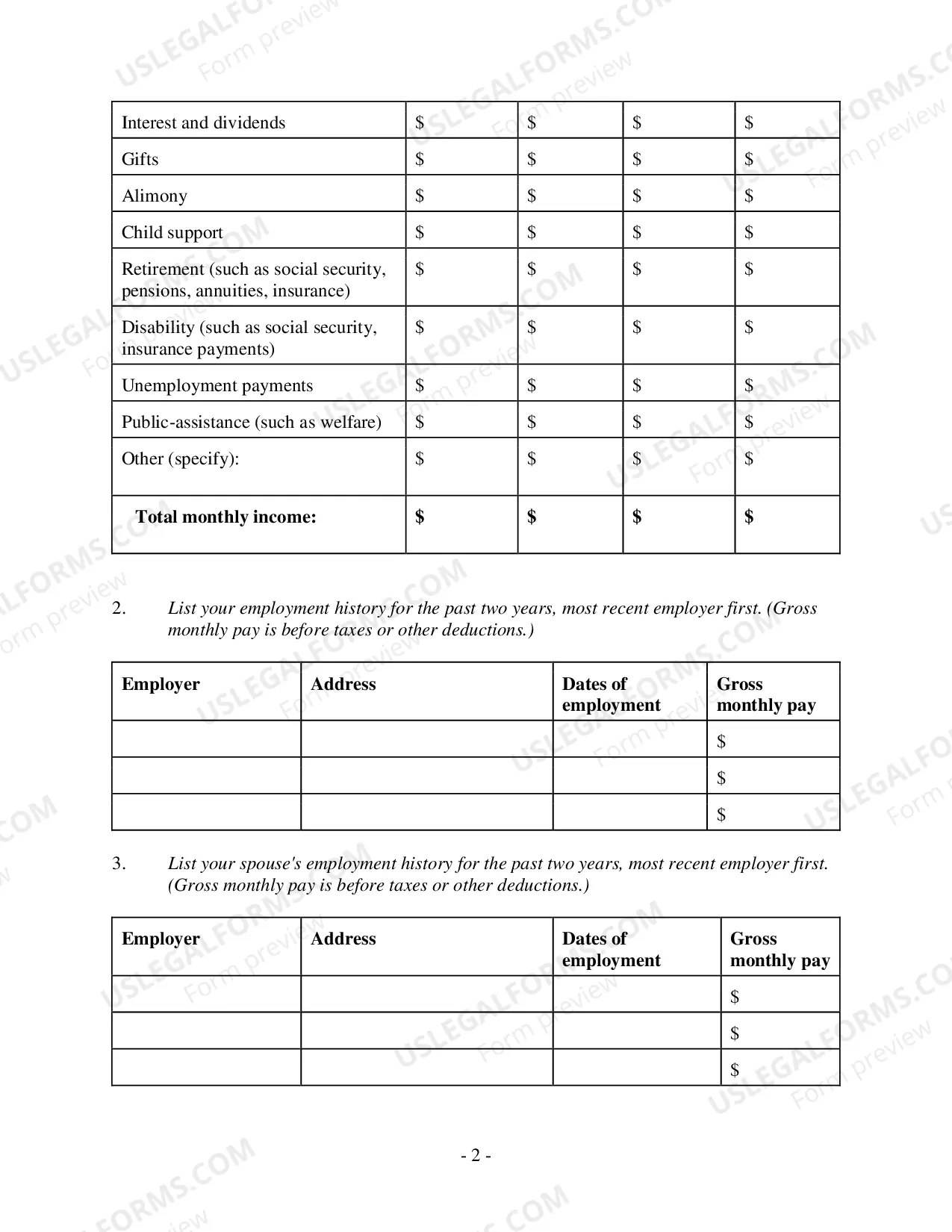Preview In Forma Pauperis Affidavit