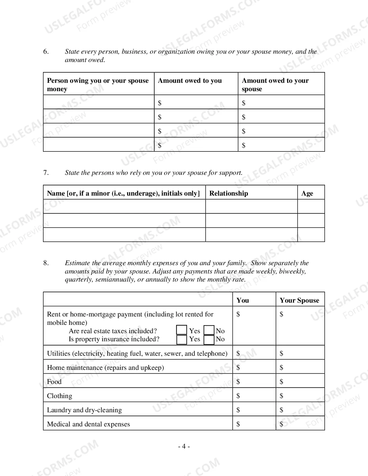 Preview In Forma Pauperis Affidavit