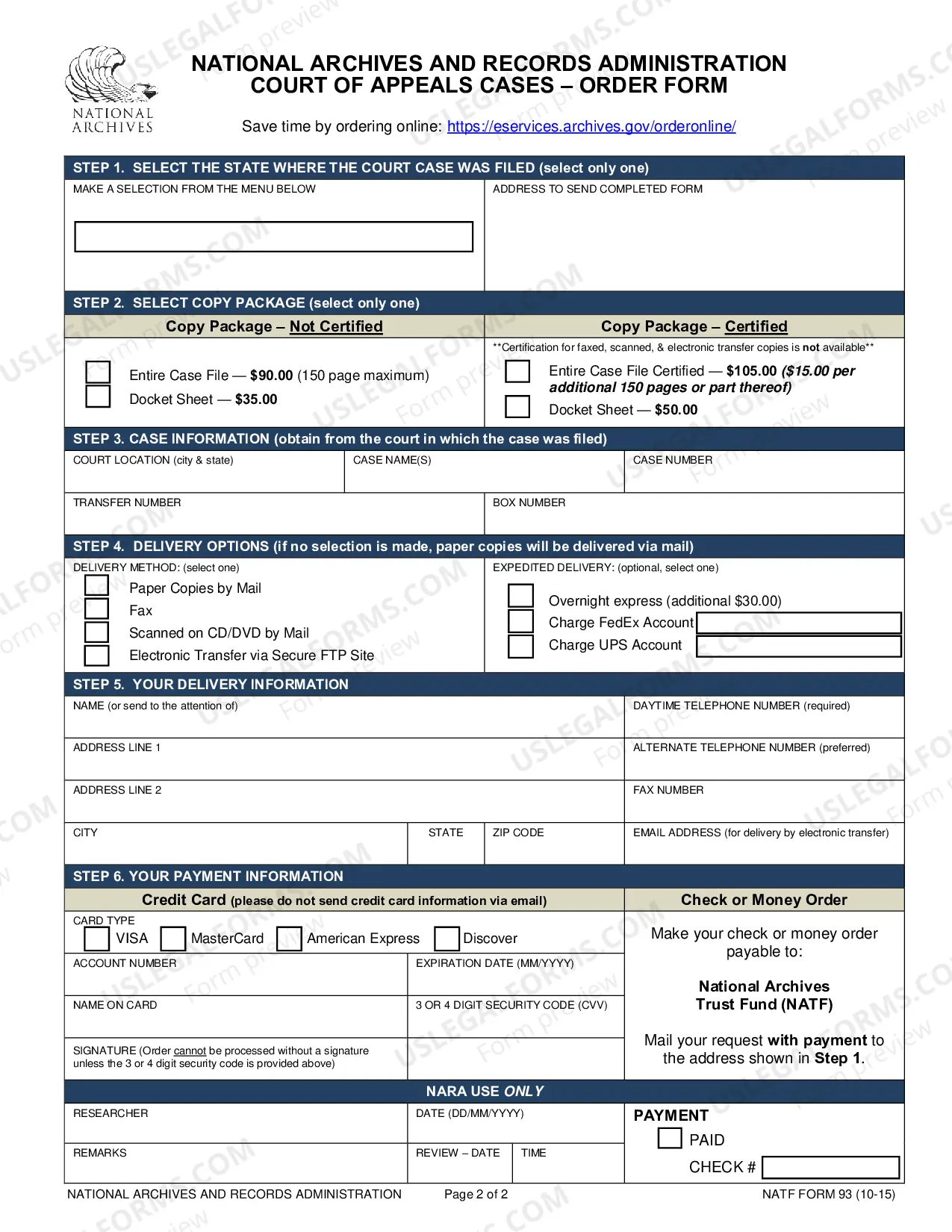 Preview National Archives Form 93