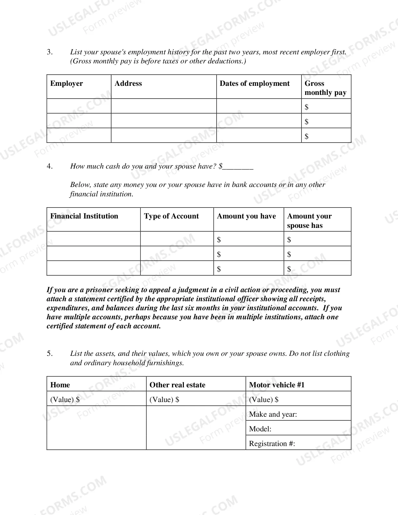Preview Affidavit Accompanying Motion For Permission To Appeal In Forma Pauperis
