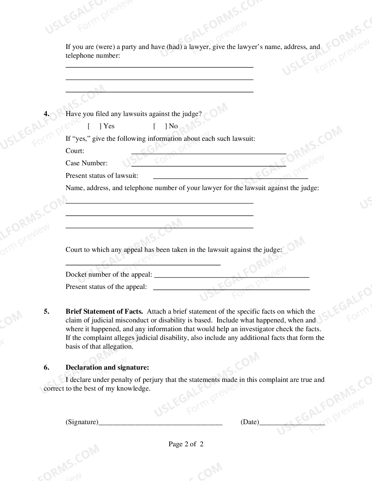 Preview Complaint of Judicial Misconduct or Disability