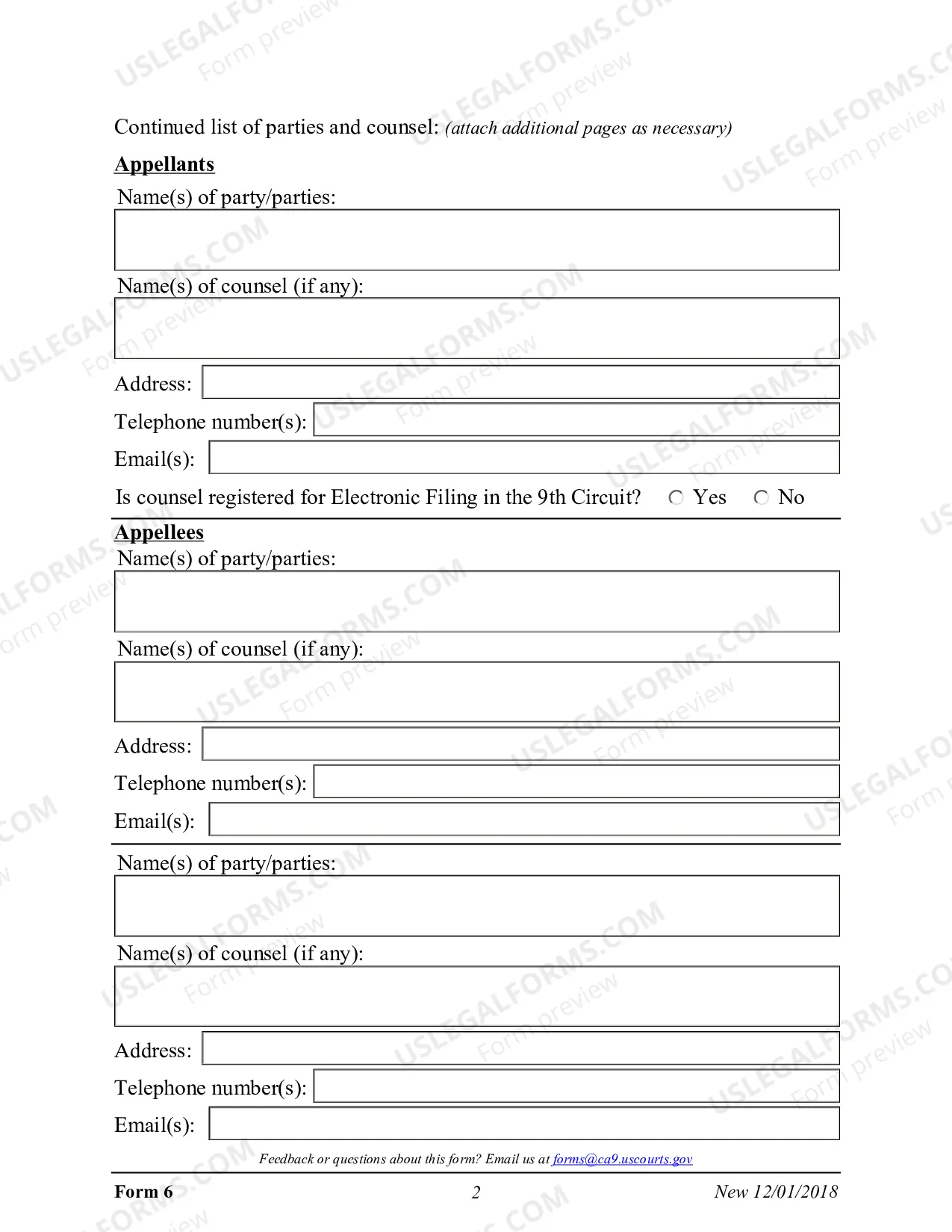 Preview Form 01 - Notice of Appeal to a Court of Appeals From a Judgment or Order of a District Court