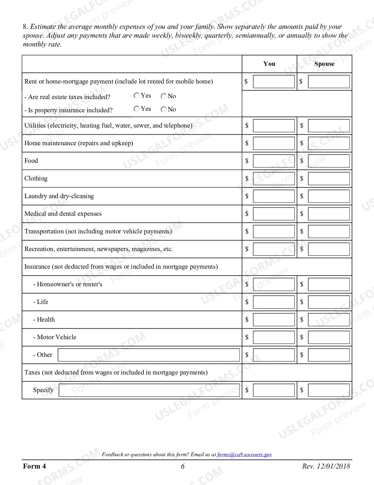 Preview Form 04 - Affidavit Accompanying Motion for Permission to Appeal In Forma Pauperis