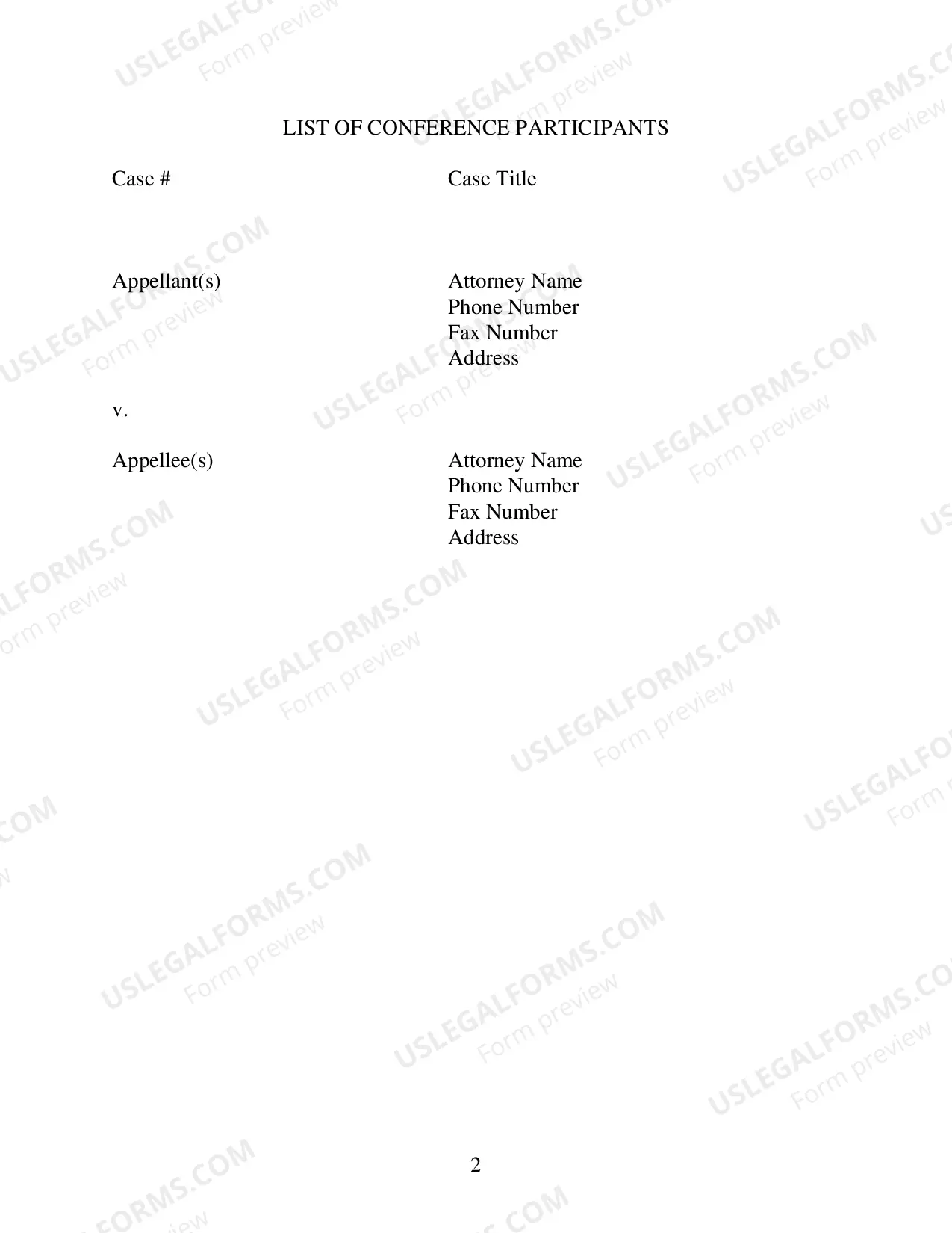 Preview Sample Scheduling Order