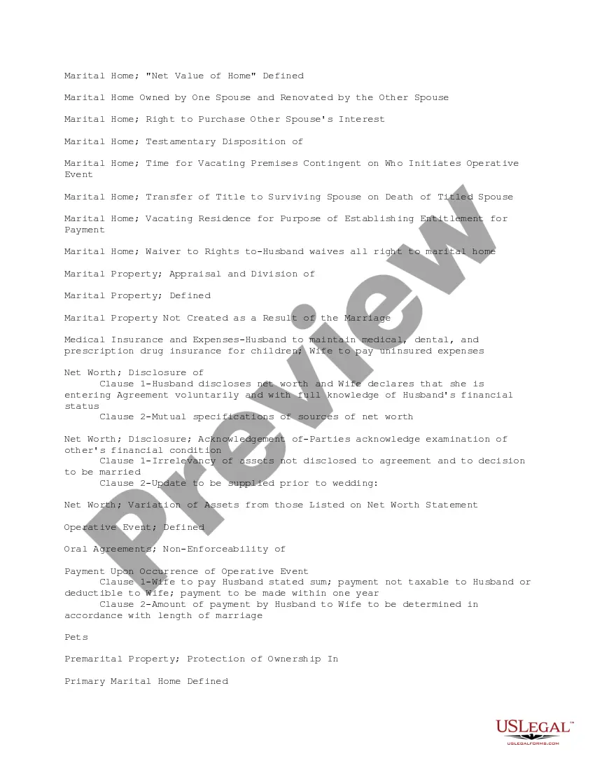 Get Prenuptial Agreements - General Comments on the Negotiating, Drafting and Execution of Prenuptial Agreements Preview Prenuptial Agreements - General Comments on the Negotiating, Drafting and Execution of Prenuptial Agreements