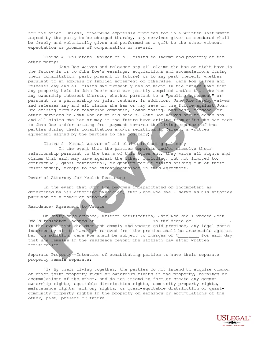 Get Cohabitation Agreements Preview Cohabitation Agreements