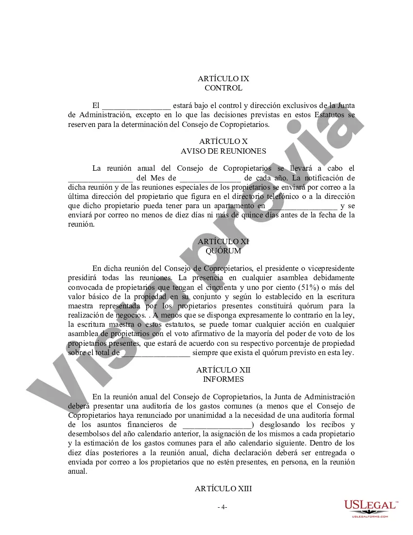 Preview estatutos de condominio