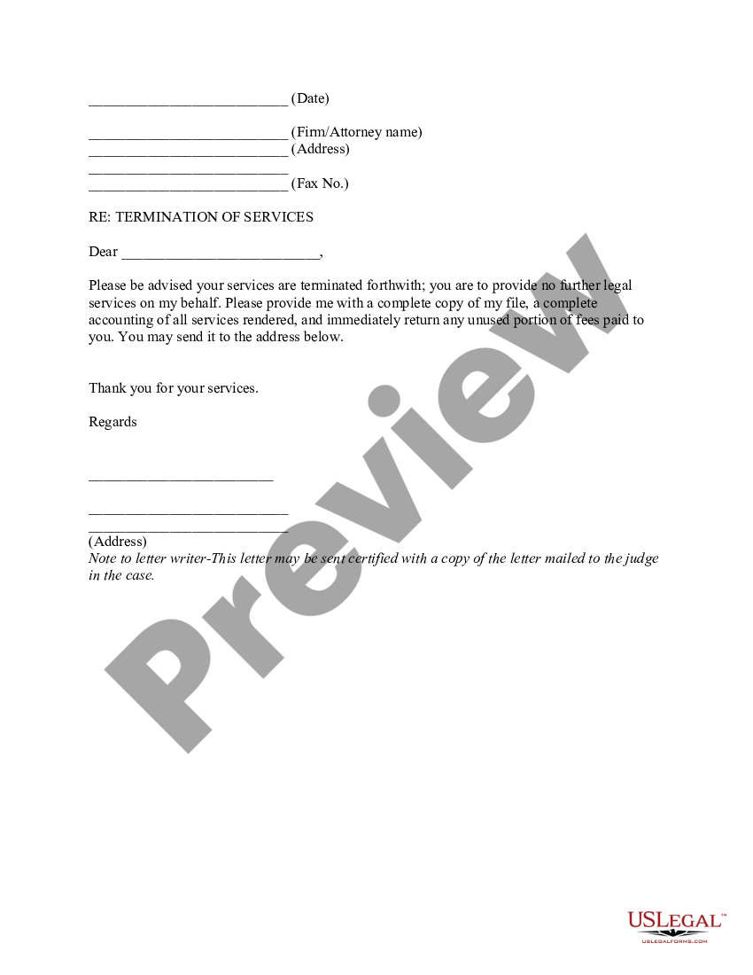 Letter Terminating Attorney Withdrawing Representation Us Legal Forms 4096