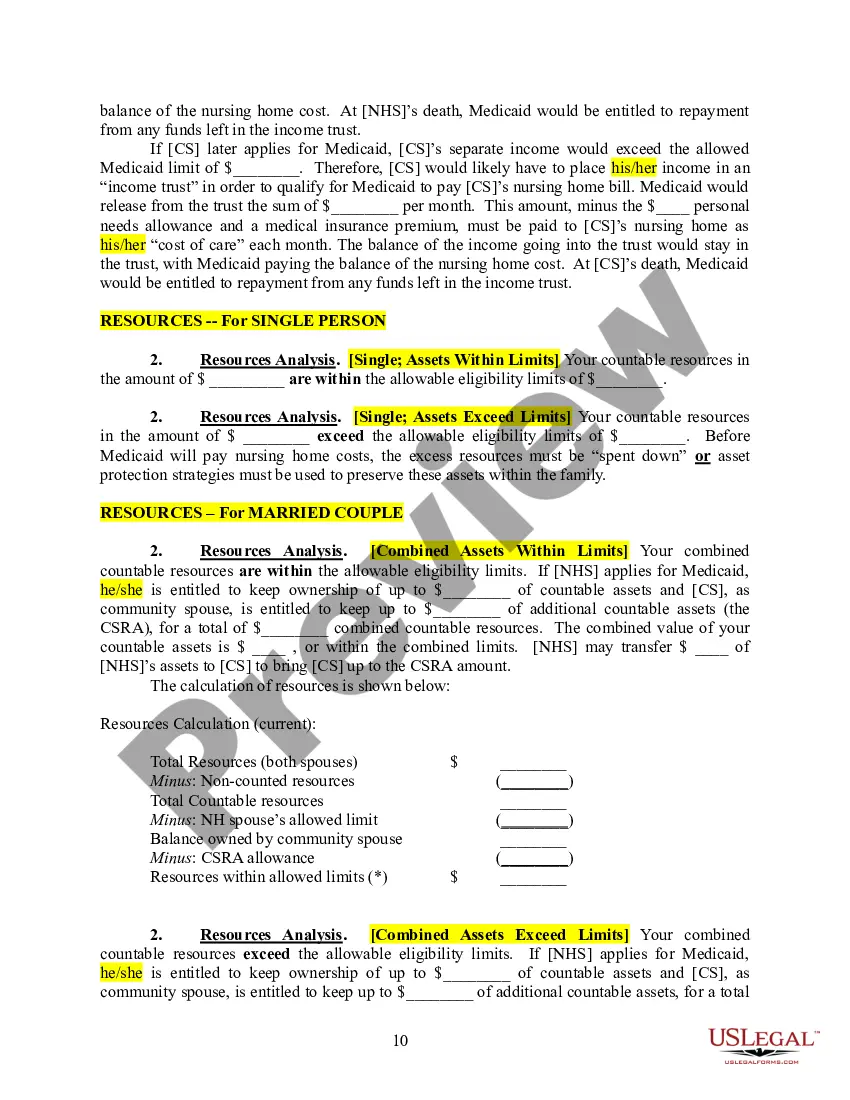 Preview Long Term Care Analysis for a Veteran