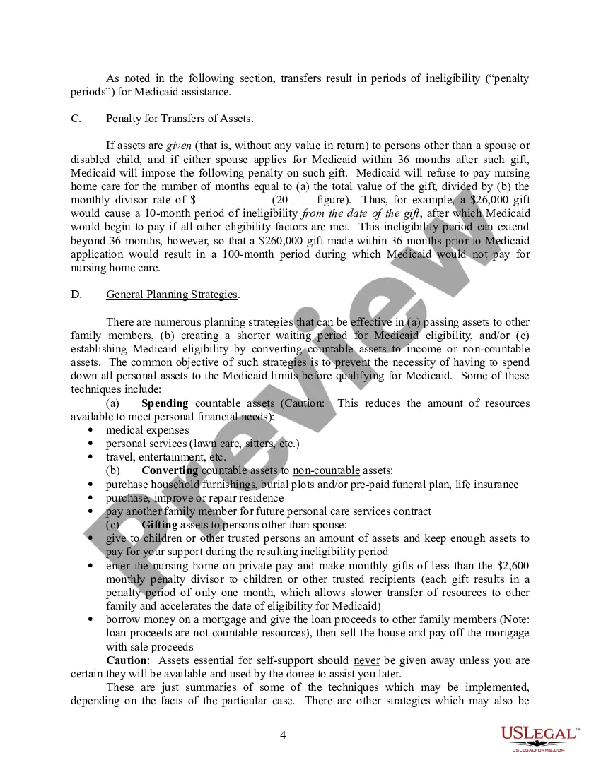 Preview Long Term Care Analysis for a Veteran