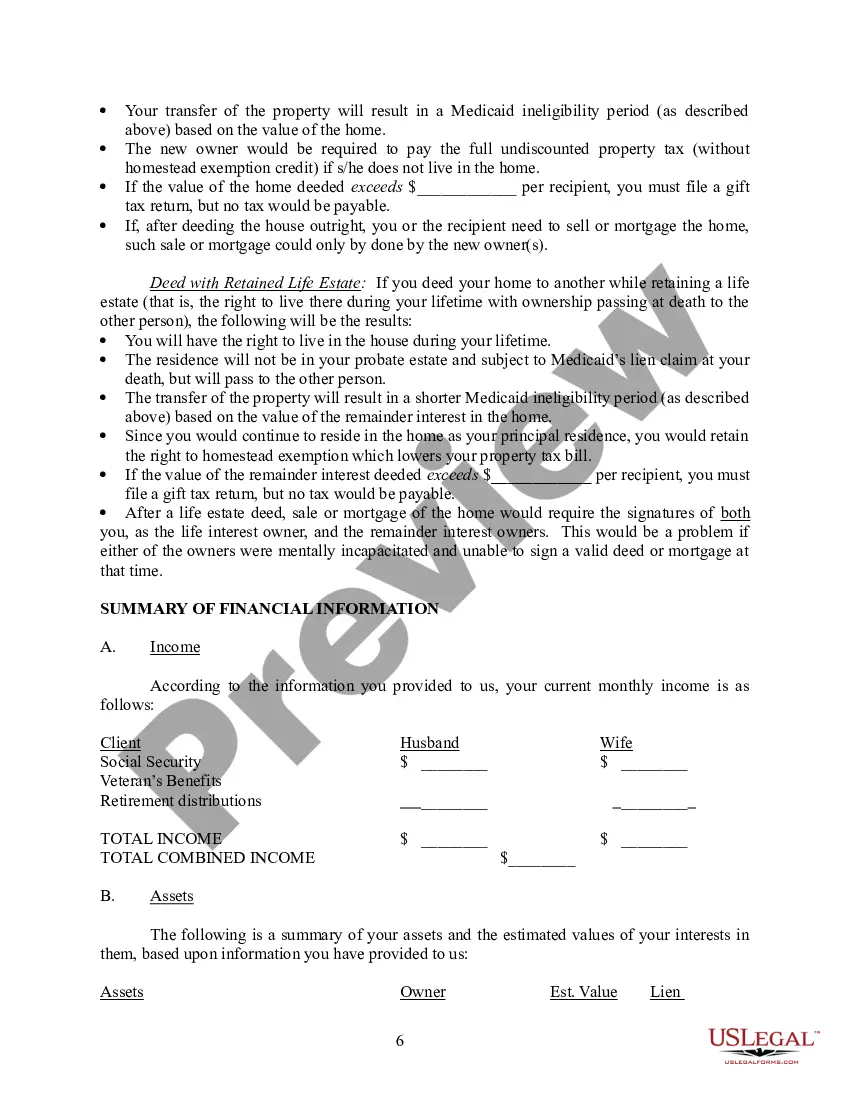 Preview Long Term Care Analysis for a Veteran