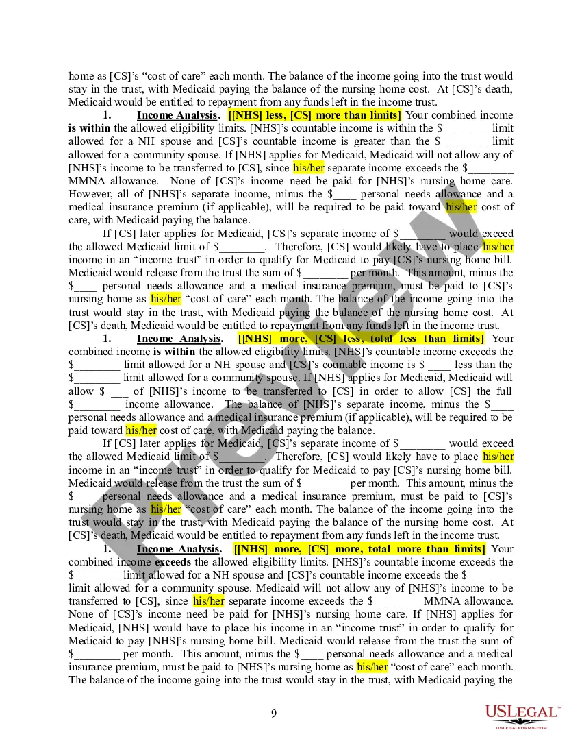 Preview Long Term Care Analysis for a Veteran