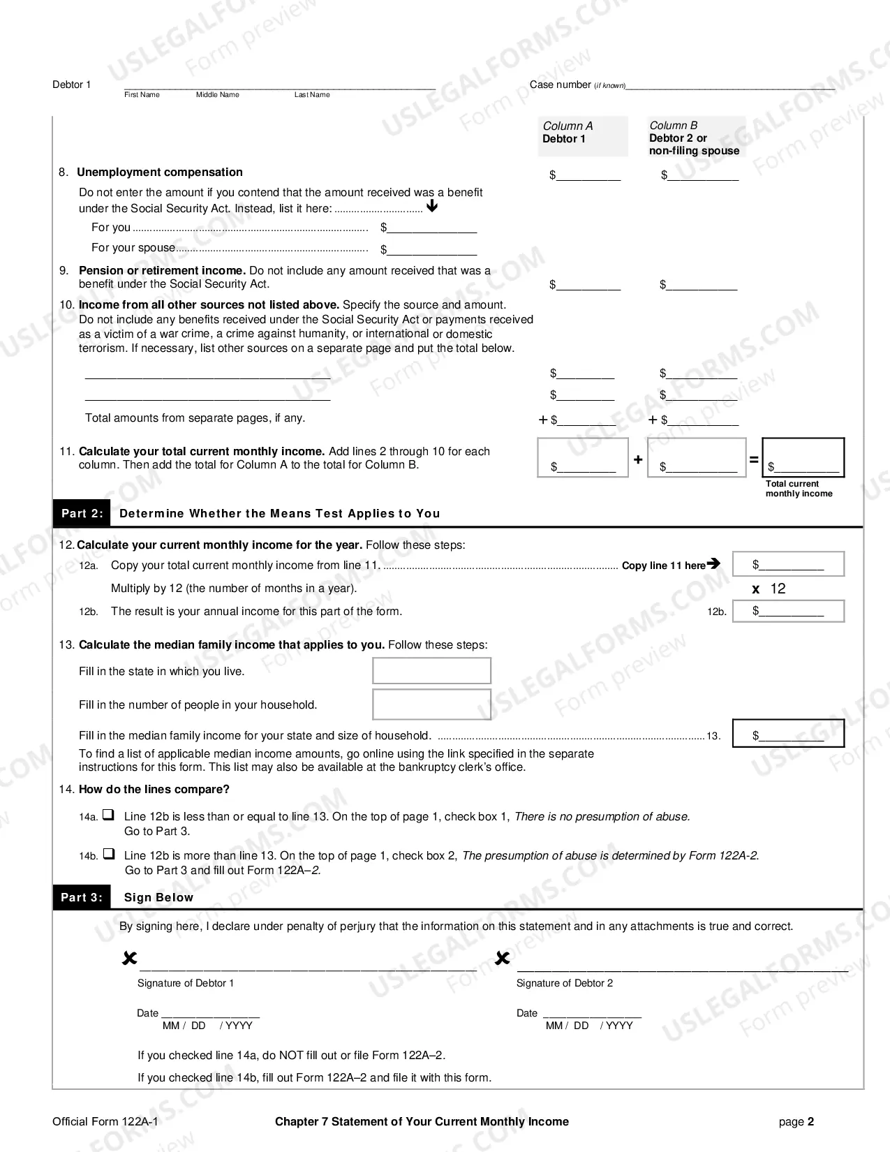 Preview Chapter 7 Statement of Your Current Monthly Income