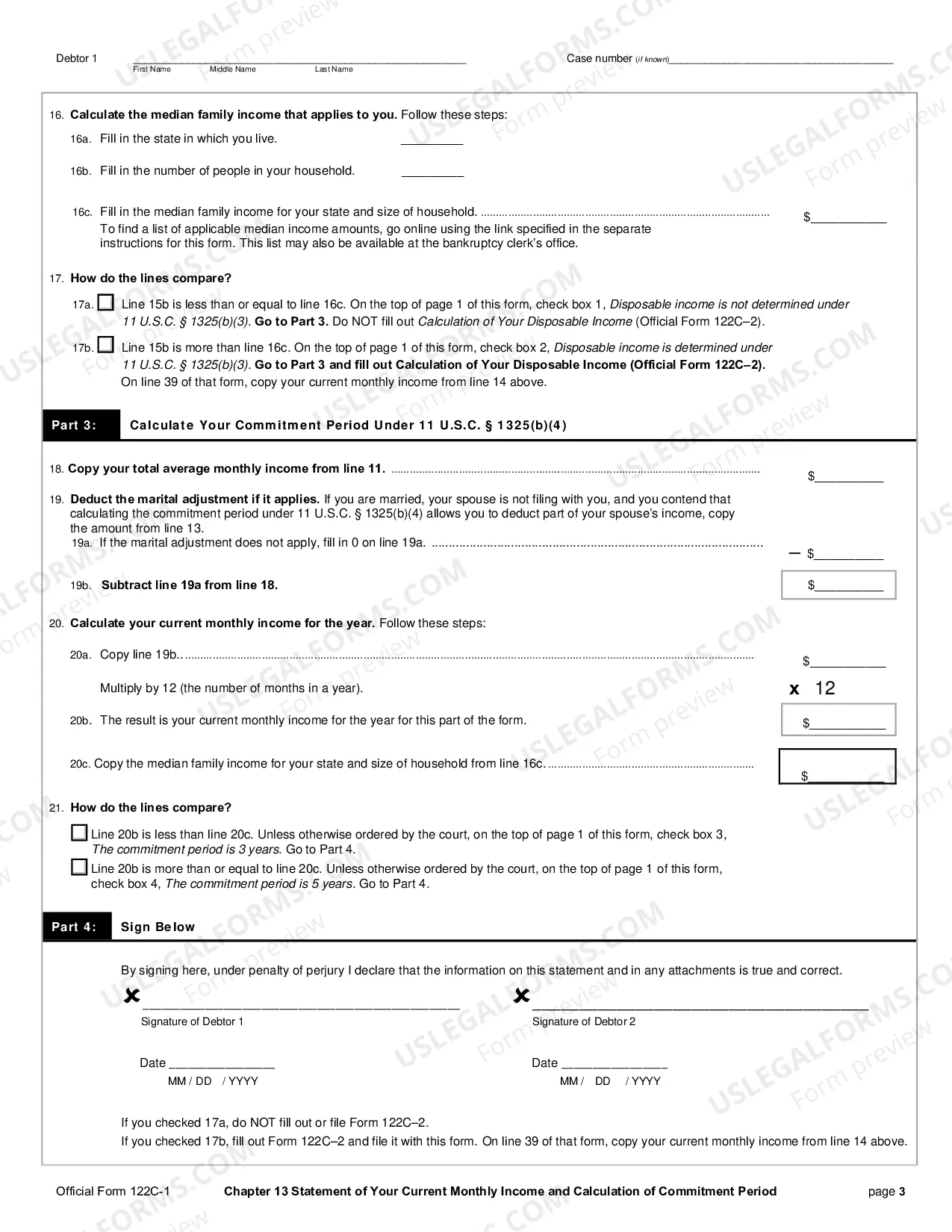 Preview Chapter 13 Statement of Your Current Monthly Income and Calculation of Commitment Period