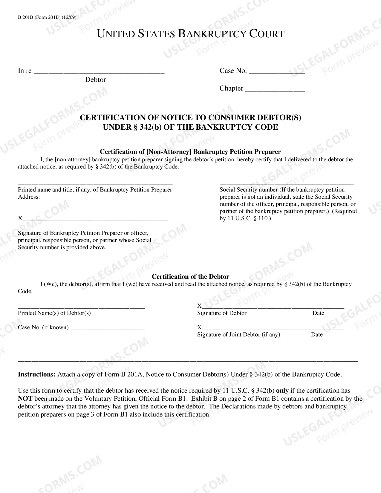 Preview Voluntary Petition for Non-Individuals Filing for Bankruptcy