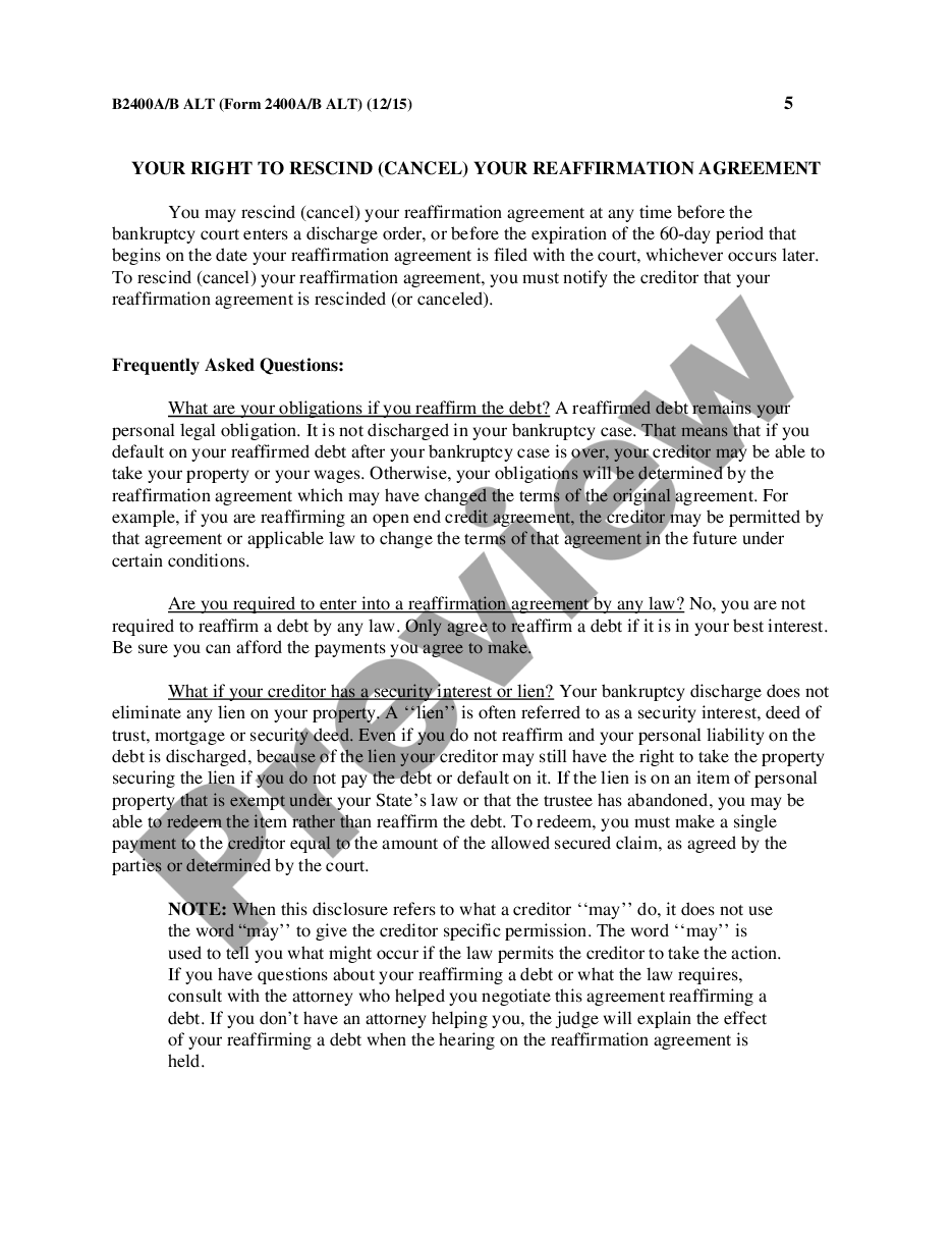 page 4 Reaffirmation Agreement, Motion and Order preview