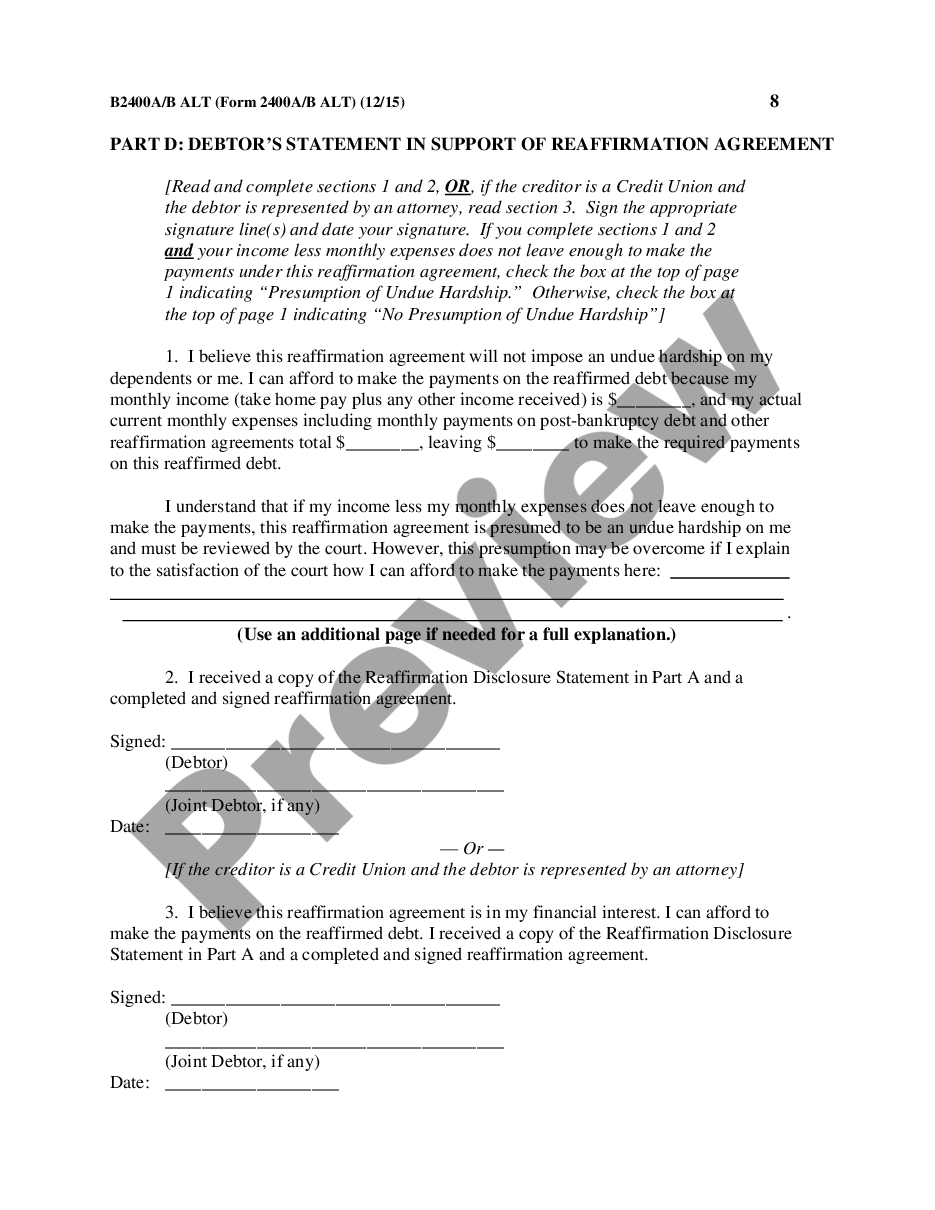 page 7 Reaffirmation Agreement, Motion and Order preview