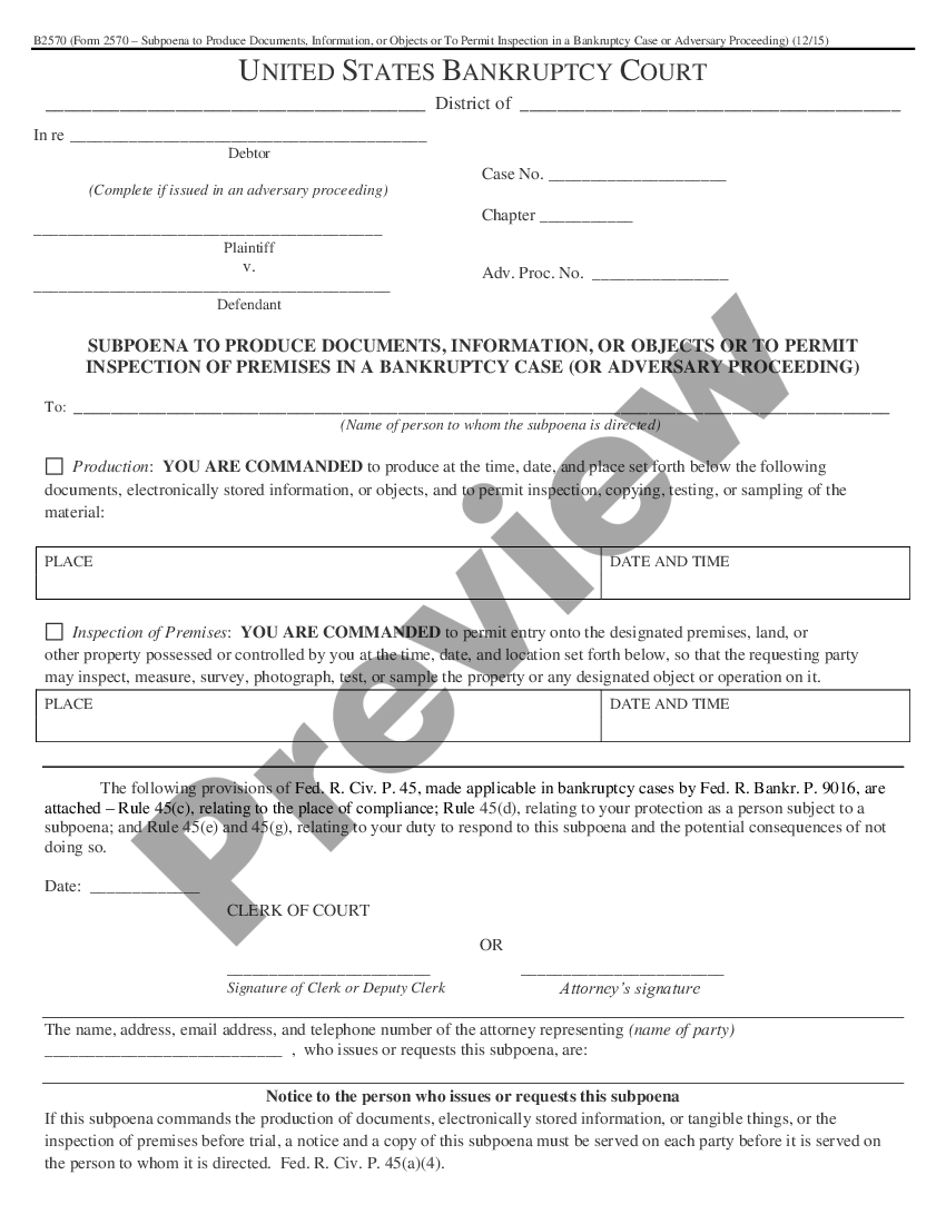 Subpoena to Produce Documents, Information, or Objects or to Permit ...