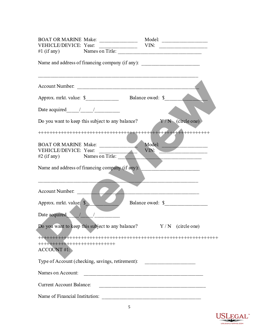 Bankruptcy Client Interview Form | US Legal Forms