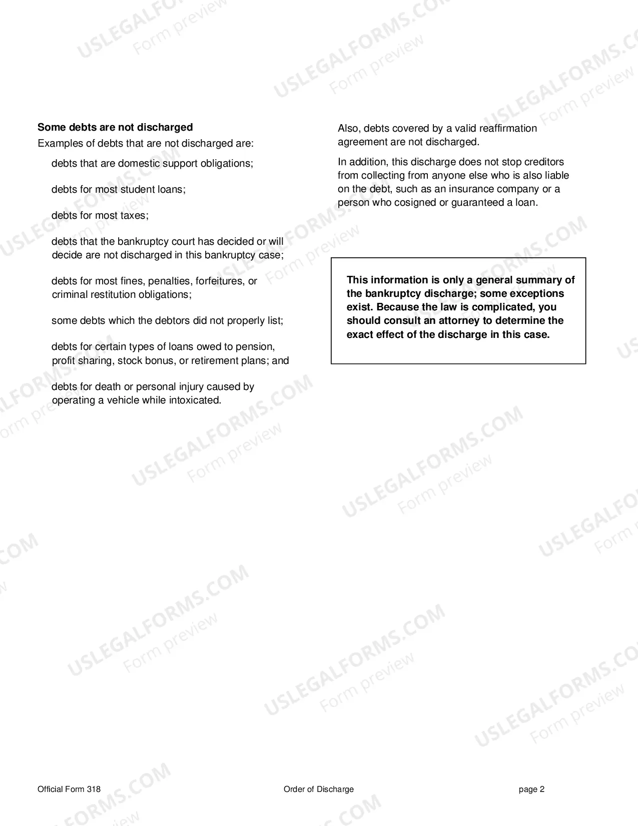 Preview Discharge of Debtor in a Chapter 7 Case