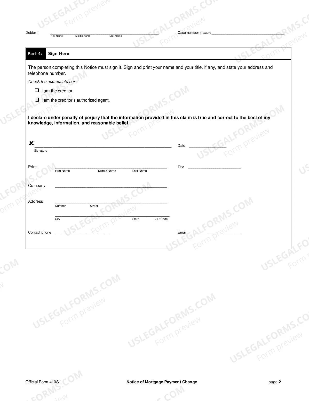 Preview Proof of Claim, Supplement 1