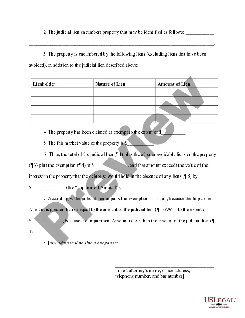 Get Motion to avoid judicial lien - passive notice Preview Motion to avoid judicial lien - passive notice