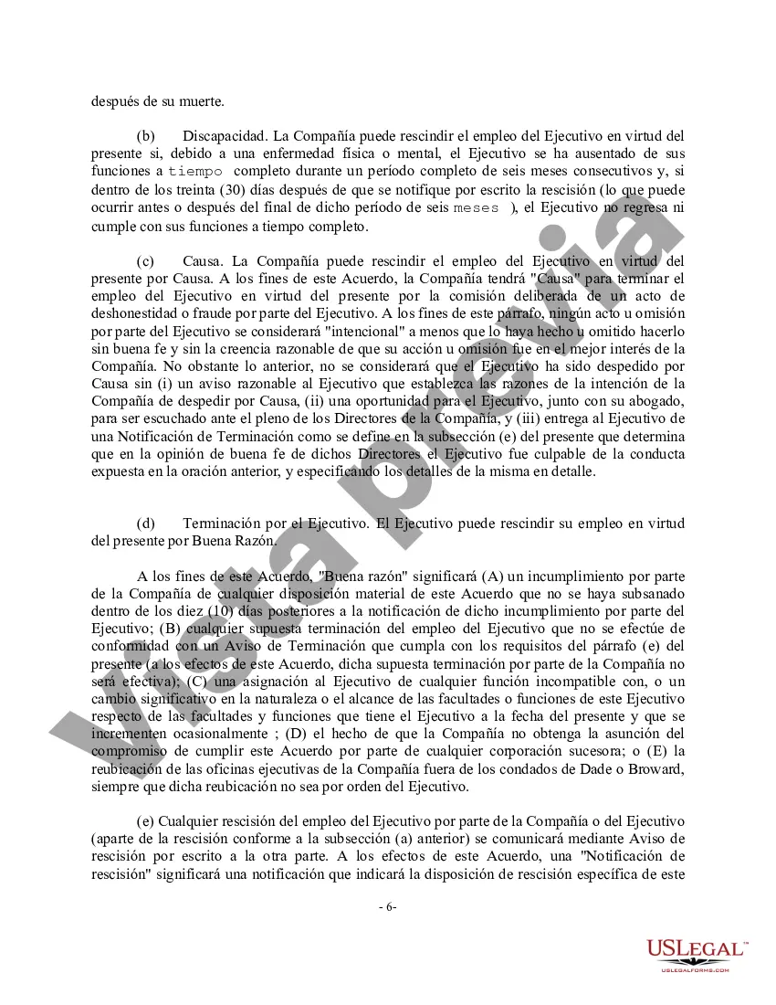 Preview Enmienda a la Sección 5(c) del Acuerdo de Empleo con copia del Acuerdo - En blanco