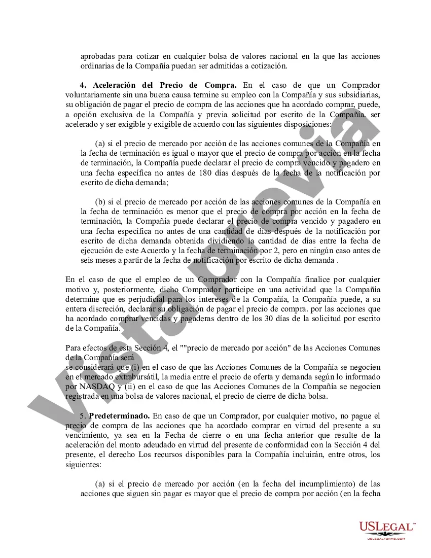Preview Ejemplo de acuerdo ejecutivo de compra de acciones entre Pic N Save Corporation y los compradores