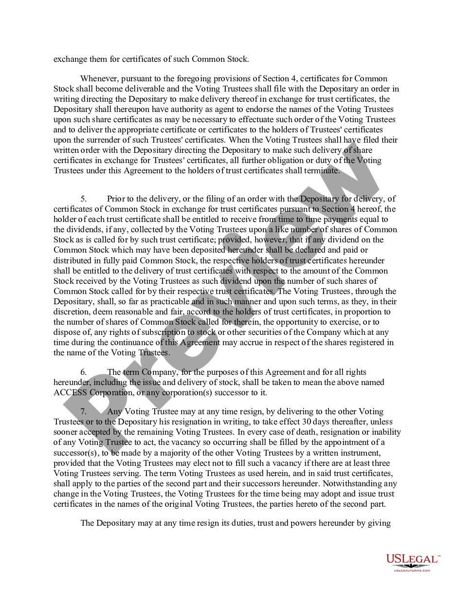 page 2 Voting Trust Agreement between Oce-van der Grinten, N.Y., Voting Trustees, The Central Trust Company N.A., and ACCESS Corp. preview