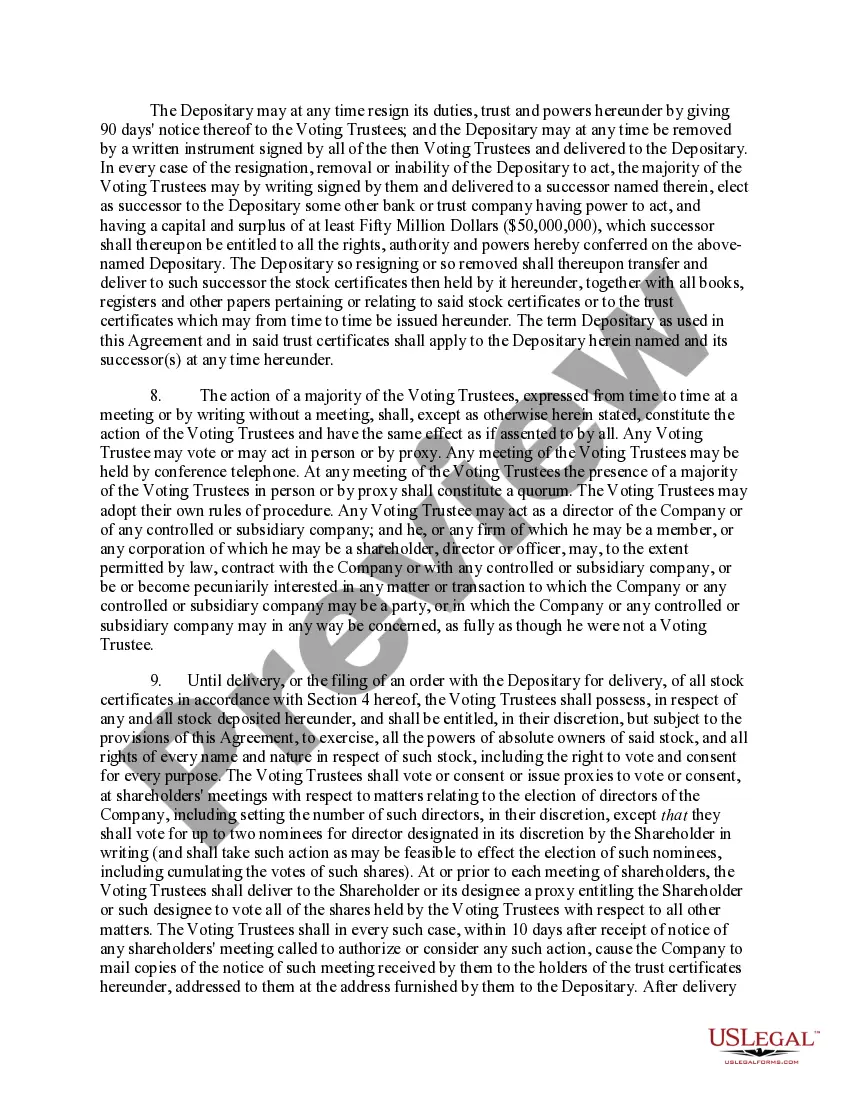 Get Voting Trust Agreement between Oce-van der Grinten, N.Y., Voting Trustees, The Central Trust Company N.A., and ACCESS Corp. Preview Voting Trust Agreement between Oce-van der Grinten, N.Y., Voting Trustees, The Central Trust Company N.A., and ACCESS Corp.