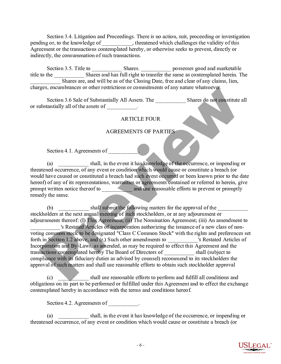page 5 Share Exchange Agreement with exhibits preview