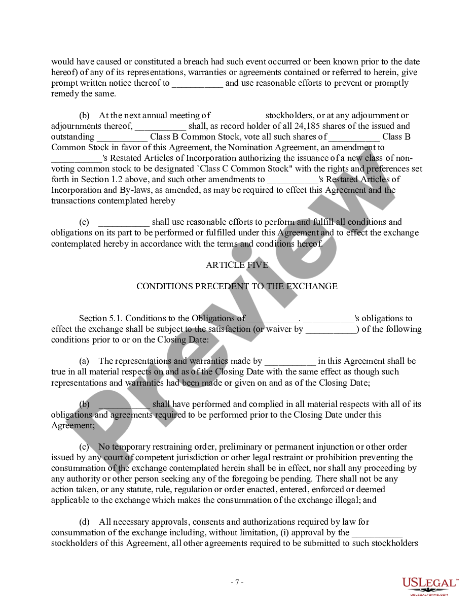 page 6 Share Exchange Agreement with exhibits preview