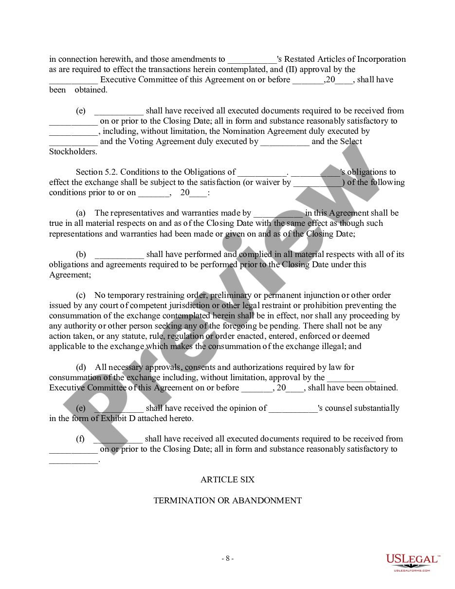 page 7 Share Exchange Agreement with exhibits preview