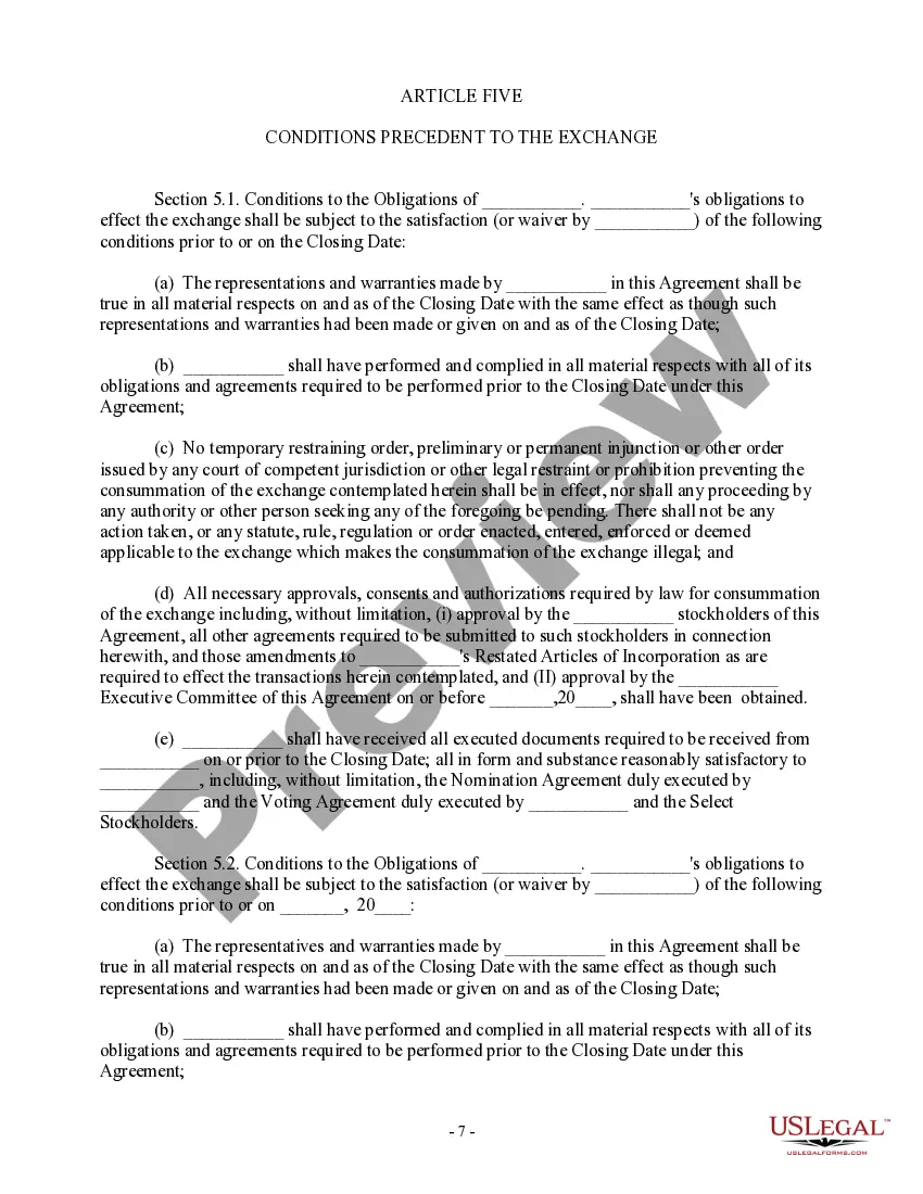 Get Share Exchange Agreement with exhibits Preview Share Exchange Agreement with exhibits