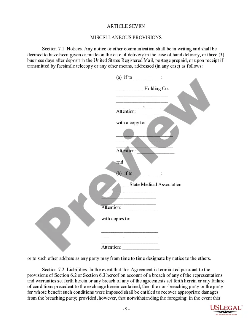 Get Share Exchange Agreement with exhibits Preview Share Exchange Agreement with exhibits