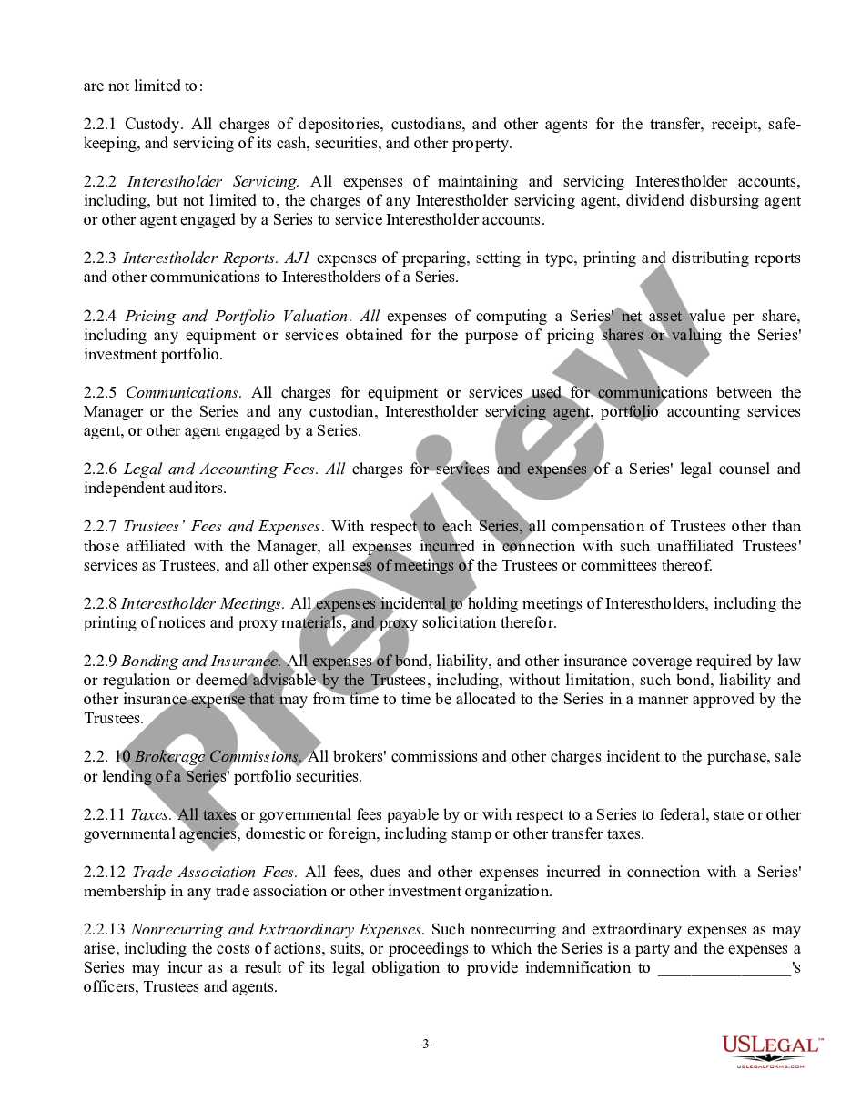 page 2 Management Agreement between a Trust and a Corporation preview
