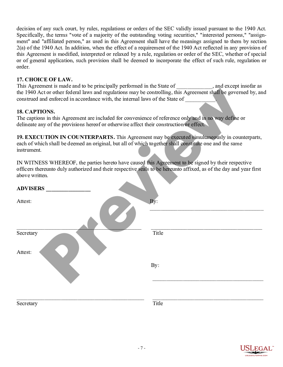 page 6 Management Agreement between a Trust and a Corporation preview