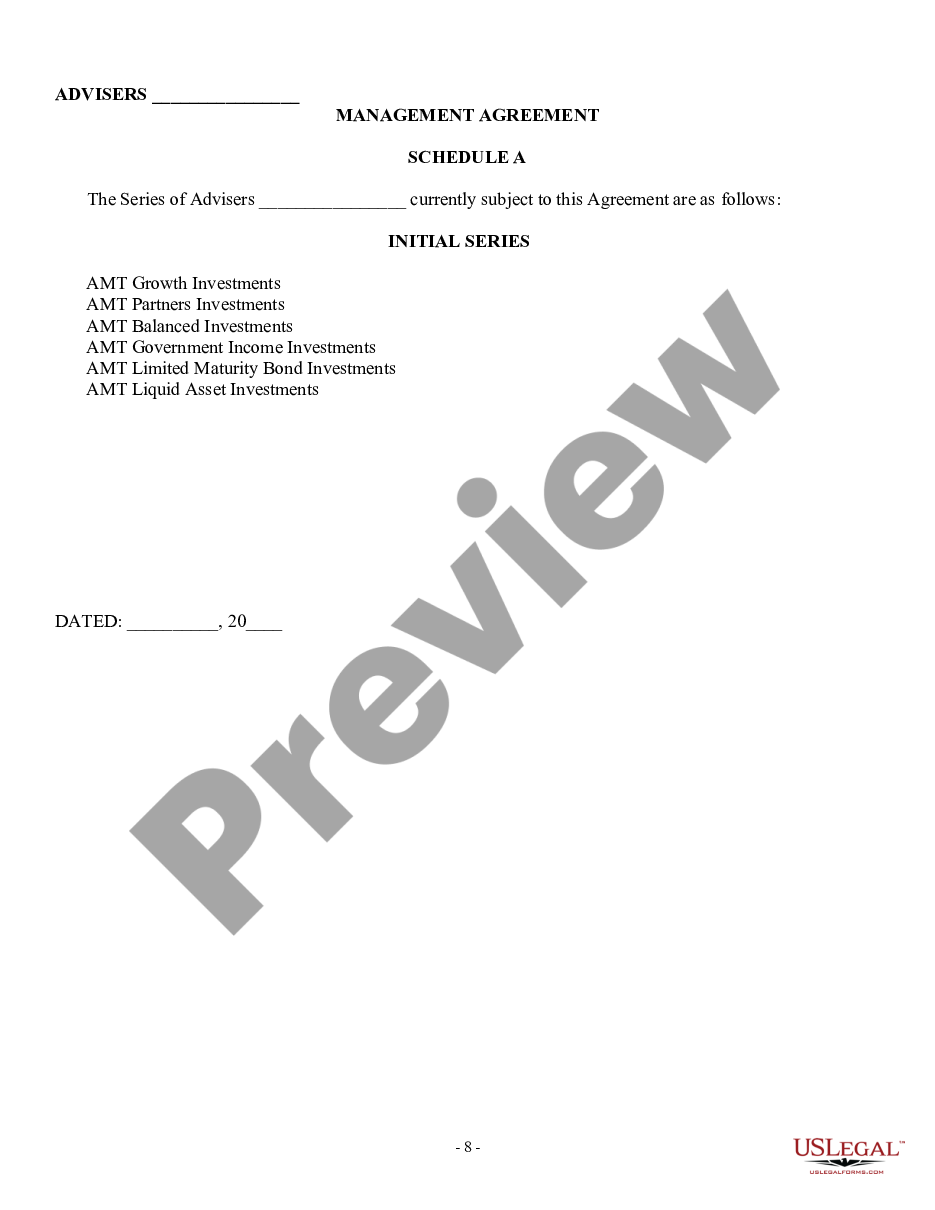 page 7 Management Agreement between a Trust and a Corporation preview